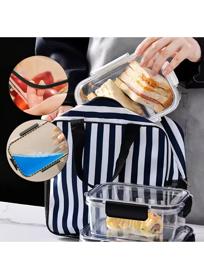 KITCHENOO 3-Piece Airtight Food Storage Containers with Lids - Reusable Plastic Food Storage Containers for Fridge, Cupboard, and Lunch Box - Microwave and Dishwasher Safe, Stackable Kitchen Organizers with Fold-Out Lids - Image 5