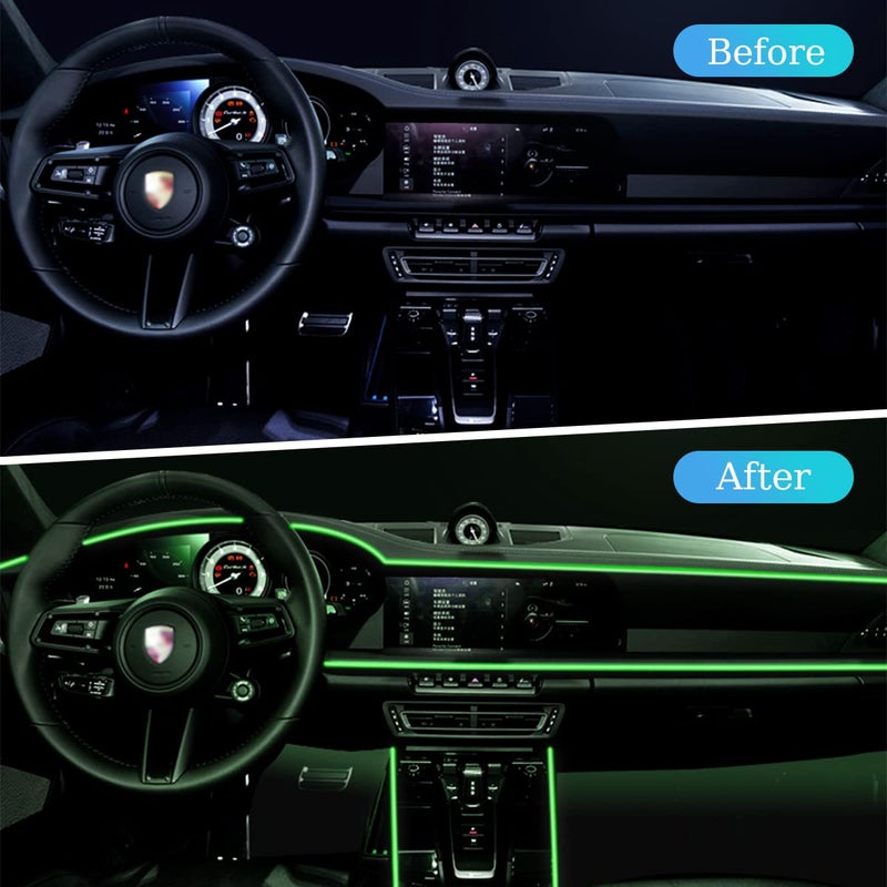 HIPOPY EL Wire LED Strip Lights, USB Auto Neon Light Strip with Sewing Edge, 16FT Electroluminescent Car Ambient Lighting Kit with Fuse Protection, Green - Image 5