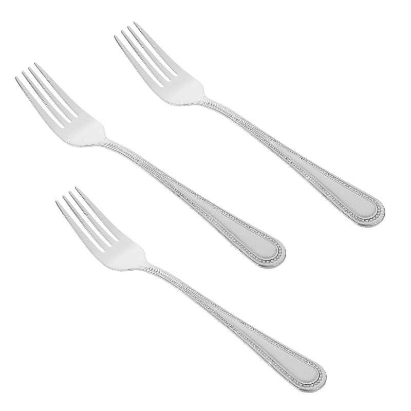3 Piece Small Forks For Cake Dessert Appetizers Salad Snacks Fruit Serving Metal With Rounded Edges - Image 2