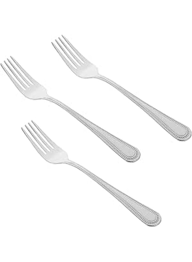 3 Piece Small Forks For Cake Dessert Appetizers Salad Snacks Fruit Serving Metal With Rounded Edges - Image 1
