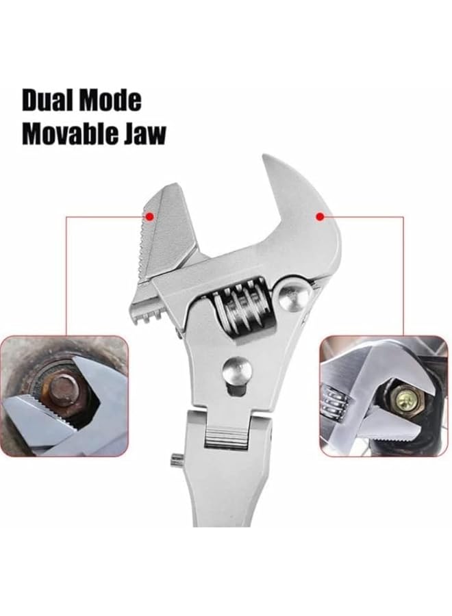 promass Adjustable Wrench, 10" to 12" Crescent Wrenches with 180° Rotating Head Wrench tool, Cr-V Chrome Vanadium Steel - Image 5