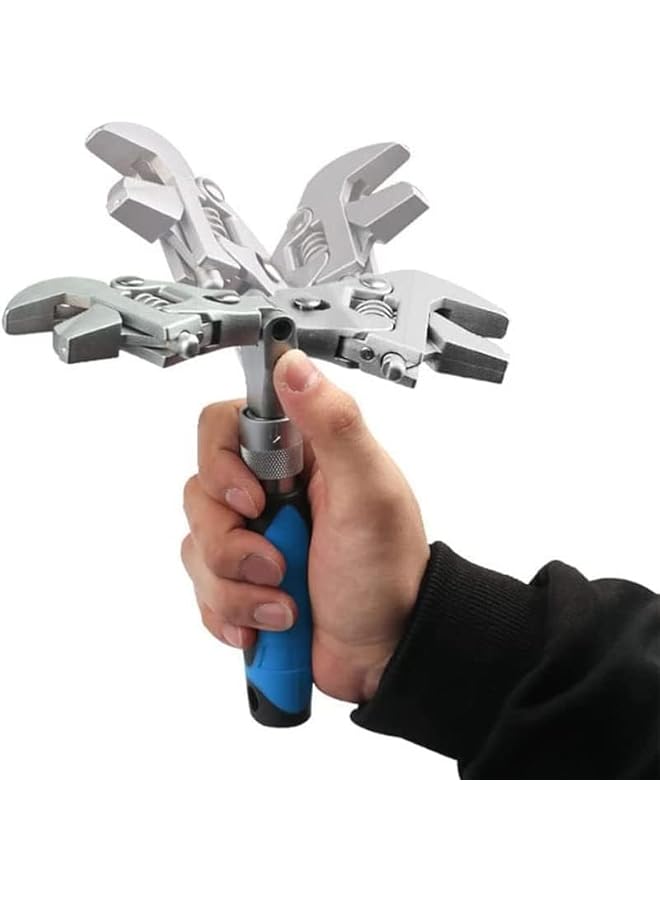 promass Adjustable Wrench, 10" to 12" Crescent Wrenches with 180° Rotating Head Wrench tool, Cr-V Chrome Vanadium Steel - Image 3