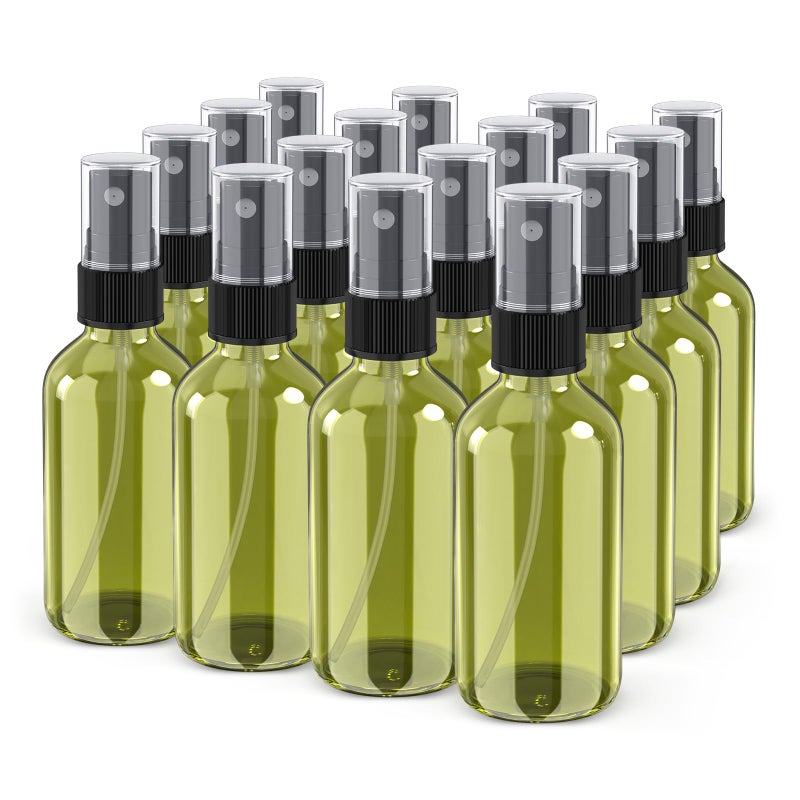 Wedama Spray Bottle  2 Oz Fine Mist Glass Spray Bottles  Little Refillable Liquid Containers For Watering Flowers Cleaning (16 Pack Olive Green) - Image 1