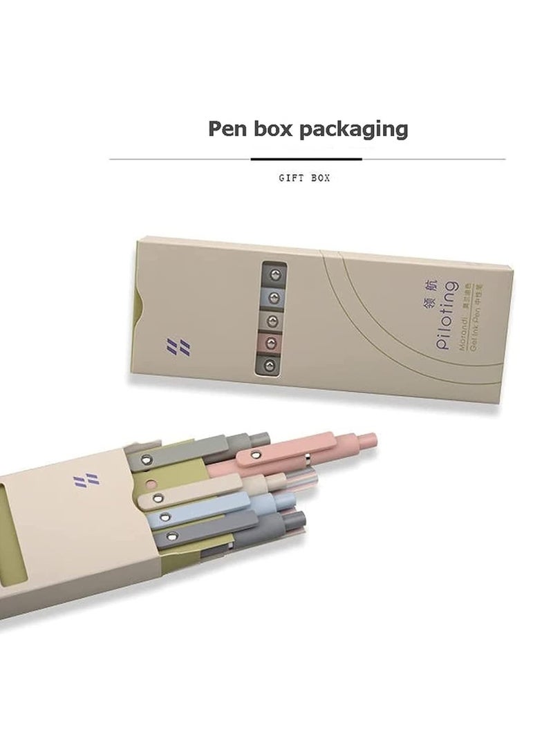 MOSH Gel Pen, 5pcs Quick Dry Ink Pens Retractable Ink Pens 0.5mm Ballpoint Pen Fine Point Gel Pen Writing Pens for School Office Home, 5 Colors - Image 4
