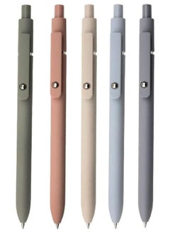 MOSH Gel Pen, 5pcs Quick Dry Ink Pens Retractable Ink Pens 0.5mm Ballpoint Pen Fine Point Gel Pen Writing Pens for School Office Home, 5 Colors  - Image 1
