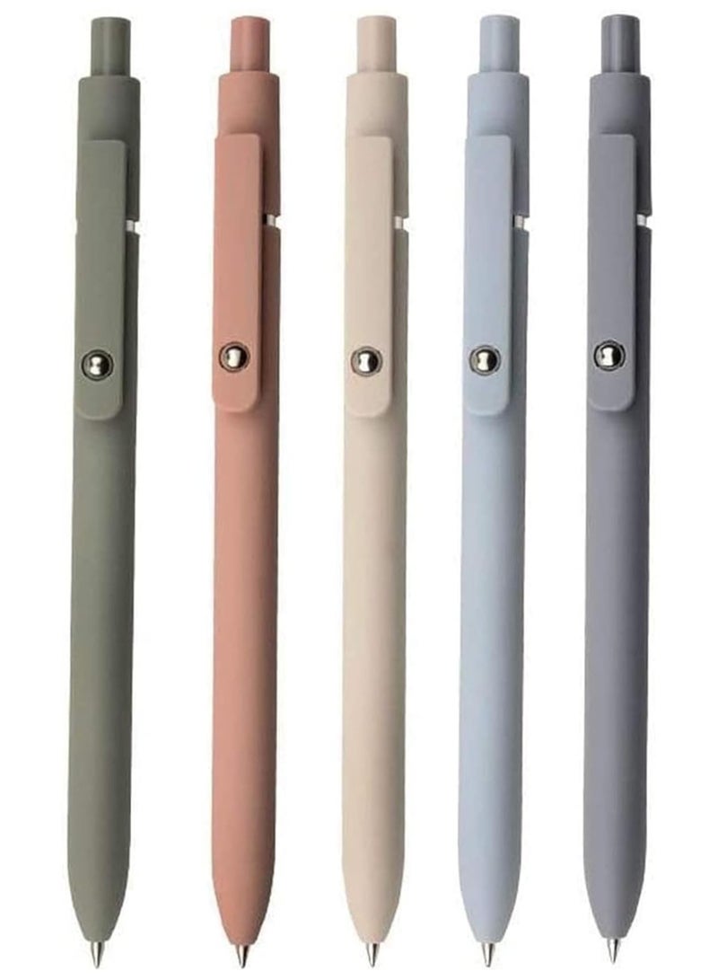 MOSH Gel Pen, 5pcs Quick Dry Ink Pens Retractable Ink Pens 0.5mm Ballpoint Pen Fine Point Gel Pen Writing Pens for School Office Home, 5 Colors - Image 1