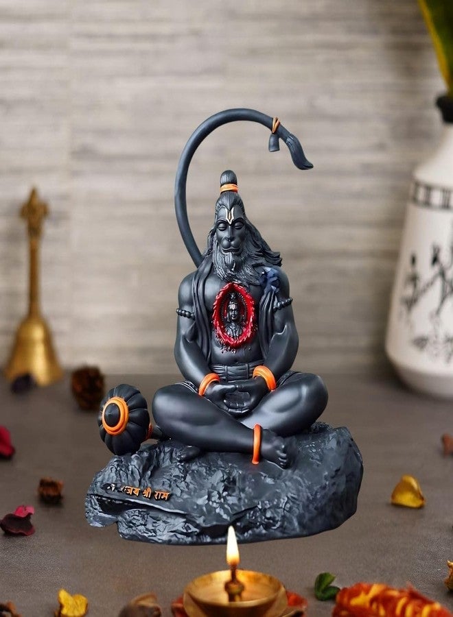 Tiny Shiny Hanuman Ji Dhyan Mudra Murti Idol | Balaji Bajrangbali Sankat Mochan Bhagwan for Temple Car Dashboard Home Decor Statue Gifts Home Pooja (Hanuman Ji Idol) - Image 1