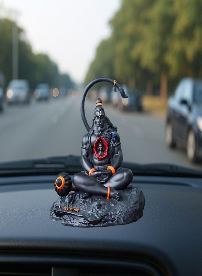 Tiny Shiny Hanuman Ji Dhyan Mudra Murti Idol | Balaji Bajrangbali Sankat Mochan Bhagwan for Temple Car Dashboard Home Decor Statue Gifts Home Pooja (Hanuman Ji Idol) - Image 4