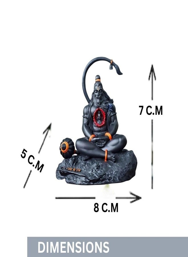 Tiny Shiny Hanuman Ji Dhyan Mudra Murti Idol | Balaji Bajrangbali Sankat Mochan Bhagwan for Temple Car Dashboard Home Decor Statue Gifts Home Pooja (Hanuman Ji Idol) - Image 2