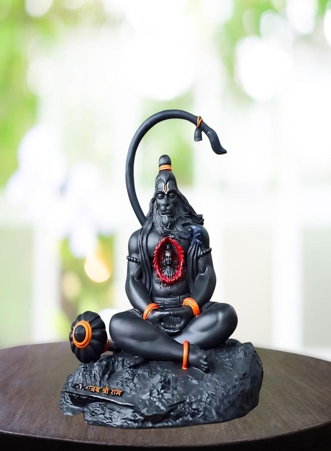 Tiny Shiny Hanuman Ji Dhyan Mudra Murti Idol | Balaji Bajrangbali Sankat Mochan Bhagwan for Temple Car Dashboard Home Decor Statue Gifts Home Pooja (Hanuman Ji Idol) - Image 3