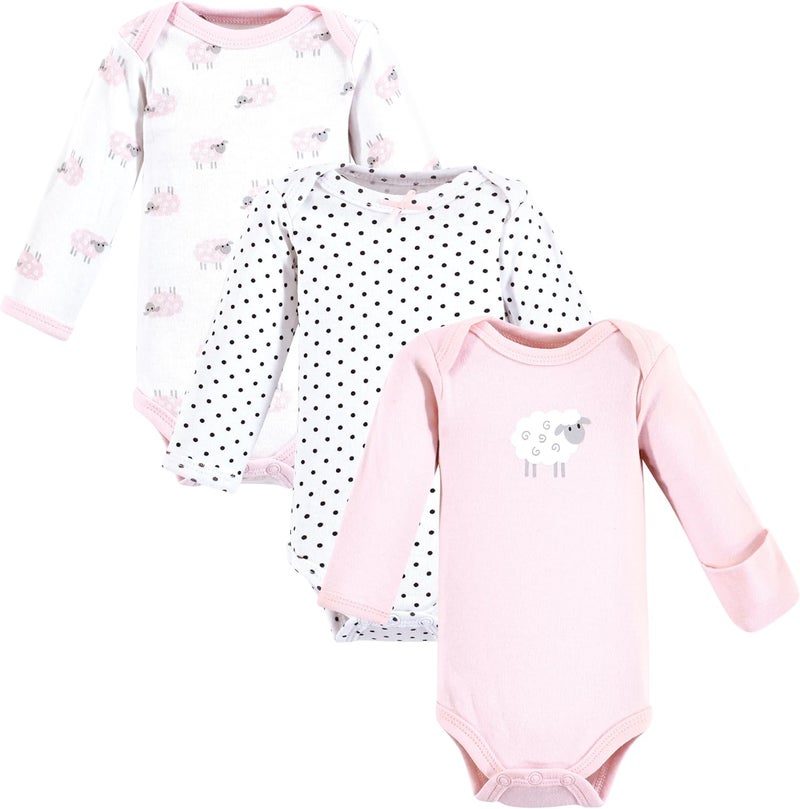 Luvable Friends Unisex Baby Preemie Long Sleeve Bodysuits 3pk, Preemie - Image 1