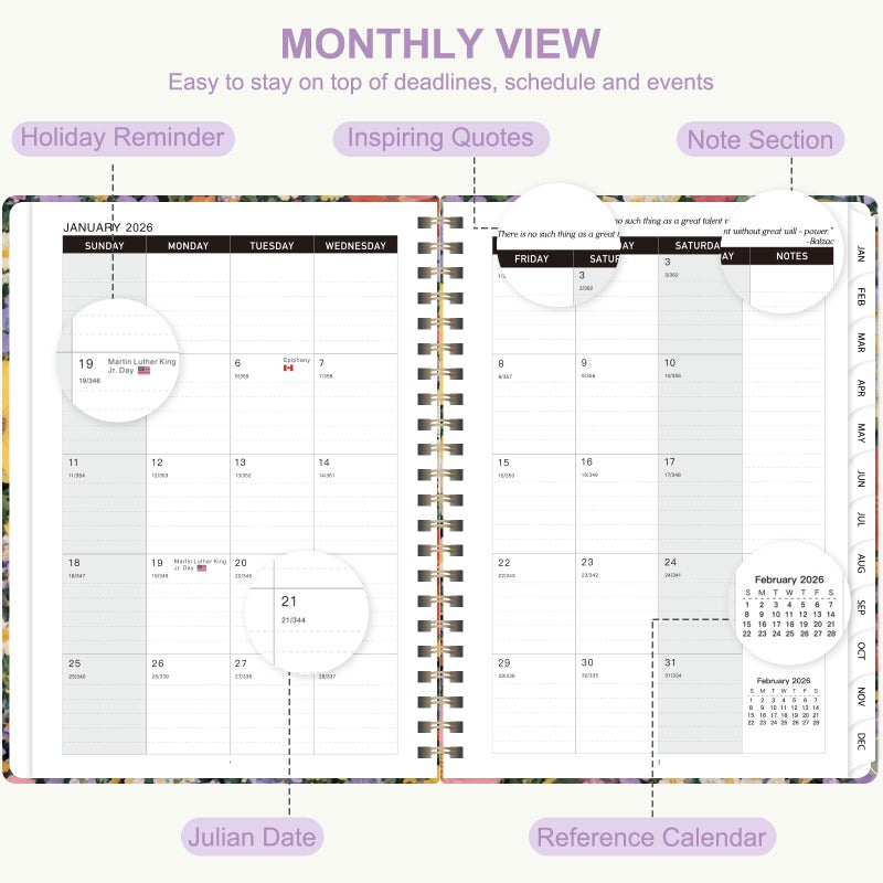 Senyar 2026 Planner, Weekly and Monthly Calendar Planner Book, Jan 2026 - Dec 2026, Planning Agenda for Desk Accessories and School Supplies - A5 (6.3'' x 8.5'') - Image 5