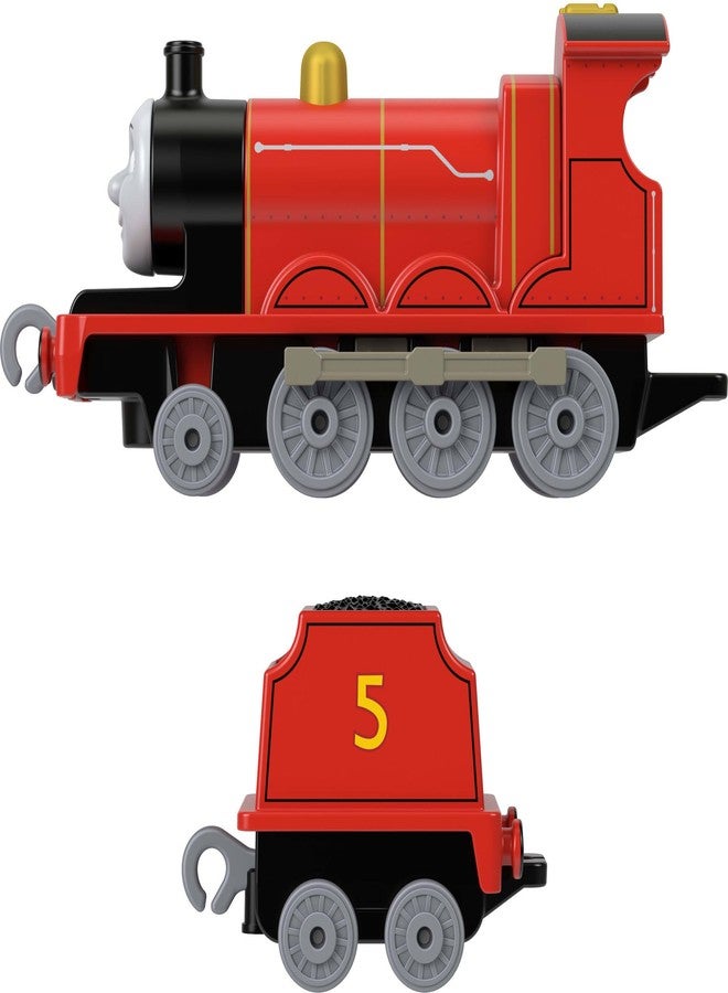 THOMAS & FRIENDS Large Die-Cast James Engine, Push-Along Toy Train & Cargo Car - Image 3