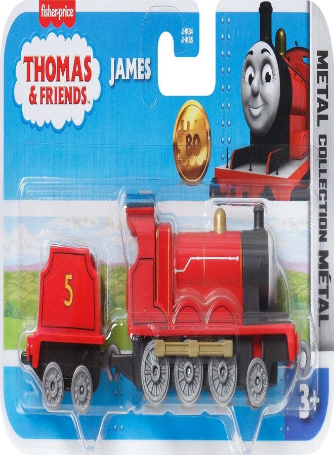 THOMAS & FRIENDS Large Die-Cast James Engine, Push-Along Toy Train & Cargo Car - Image 5