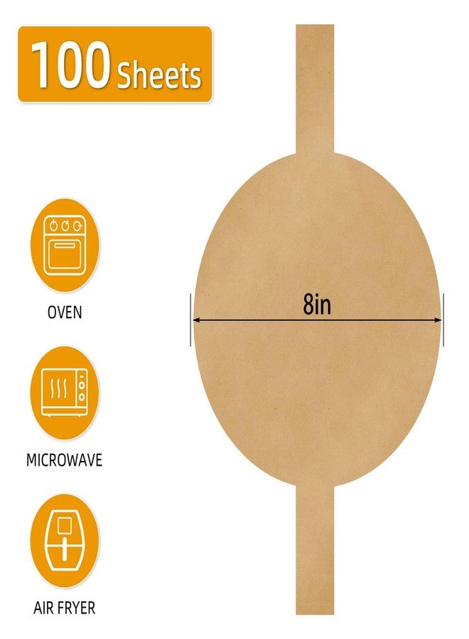 Lconvicely 100 Sheets of 8-Inch Parchment Paper Rounds with Lift Tabs, Non-stick Precut Circle Cake Pan Liners, Ideal Baking Parchment Paper for Baking Cookies, Bread and Chiffon(Round 8in) - Image 2