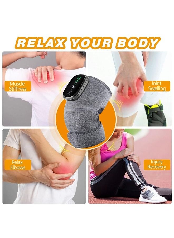 Fanski - Cordless Knee Massager Shoulder Brace with Heat 3 In 1 Heated Elbow Shoulder Brace Wrap Vibration - Image 1