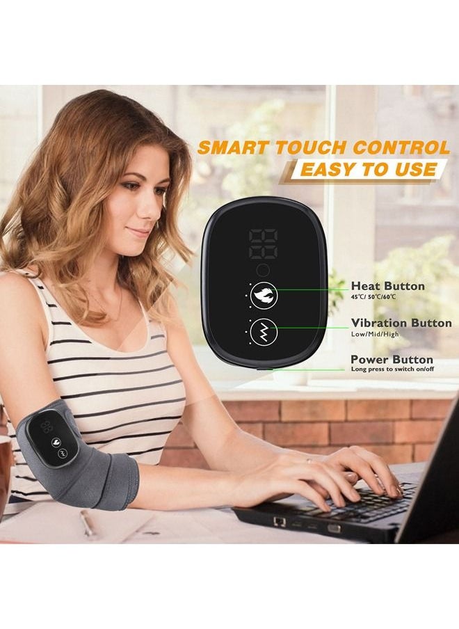 Fanski - Cordless Knee Massager Shoulder Brace with Heat 3 In 1 Heated Elbow Shoulder Brace Wrap Vibration - Image 1