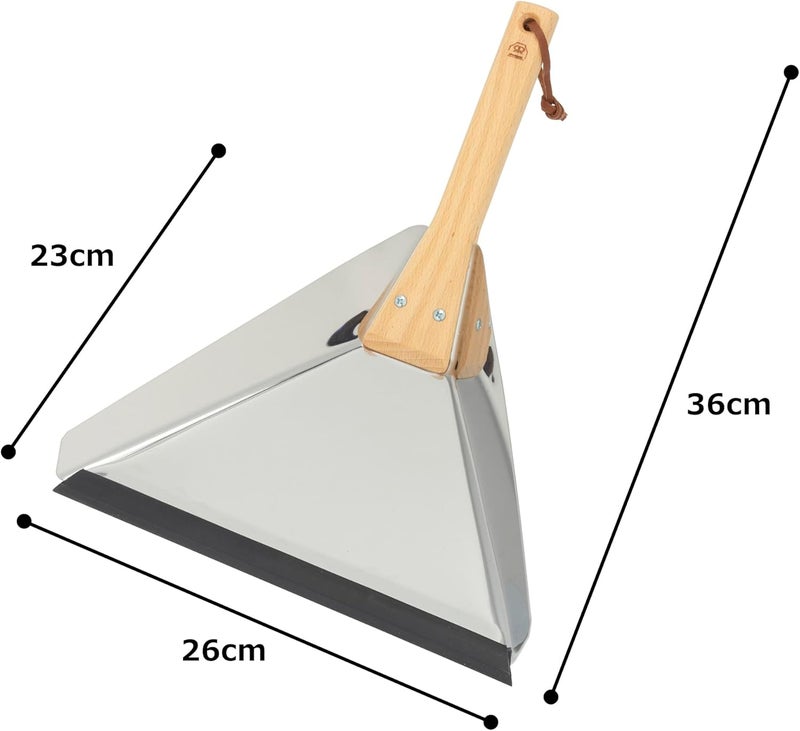 REDECKER Heavy Duty Stainless Steel Delta Dust Pan, Large Dustpan with 14-1/8-Inches Oiled Beechwood Handle for Home and Outdoor Use, Industrial Quality, Made in Germany - Image 3
