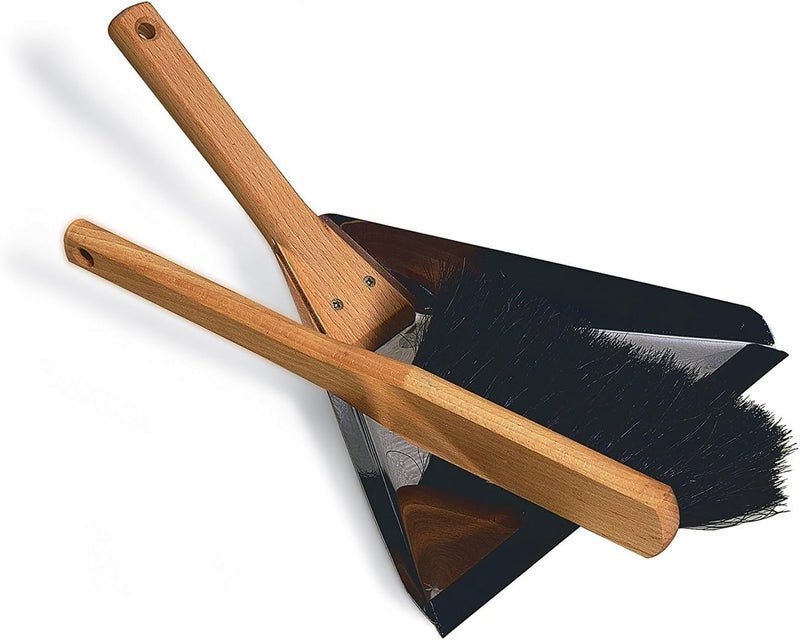 REDECKER Heavy Duty Stainless Steel Delta Dust Pan, Large Dustpan with 14-1/8-Inches Oiled Beechwood Handle for Home and Outdoor Use, Industrial Quality, Made in Germany - Image 2