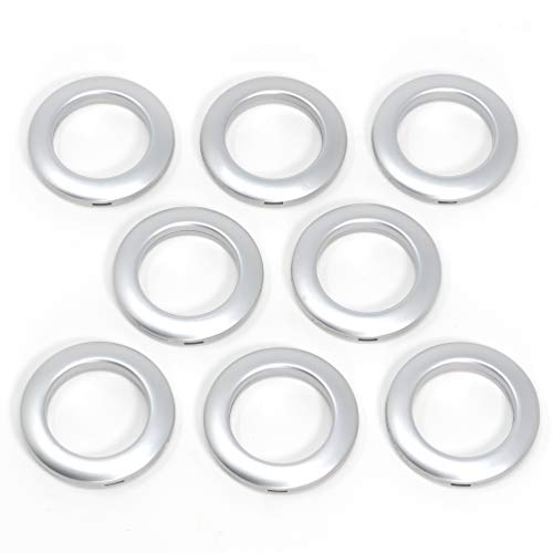Dritz Curtain Grommets, 1-9/16" (40 mm) Inner Diameter, Heavy-Duty Plastic, Brushed Silver Color, Snap-On Design, Tool-Free Installation, 8-Pack - Image 2