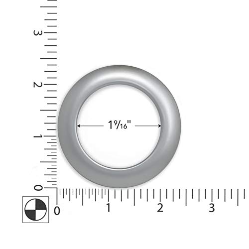 Dritz Curtain Grommets, 1-9/16" (40 mm) Inner Diameter, Heavy-Duty Plastic, Brushed Silver Color, Snap-On Design, Tool-Free Installation, 8-Pack - Image 3