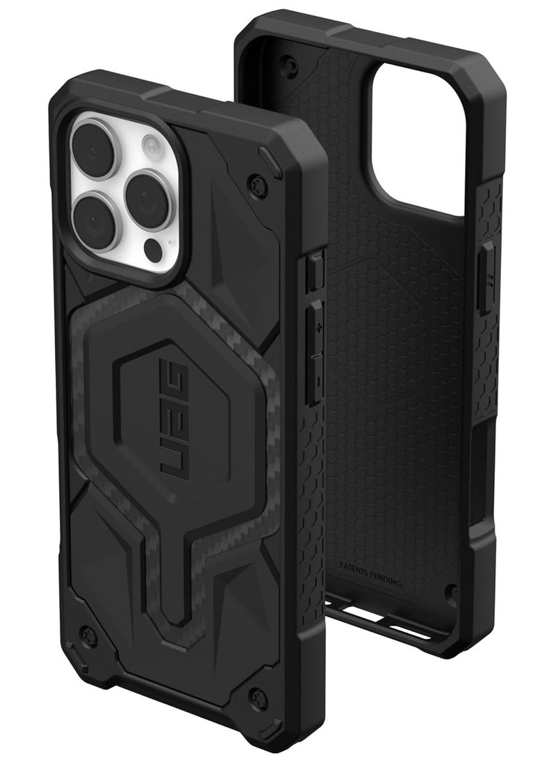 Urban Armor Gear - UAG Monarch Pro MagSafe for iPhone 16 Pro MAX Case Cover [25 Feet Drop tested] - Carbon Fiber - Image 1