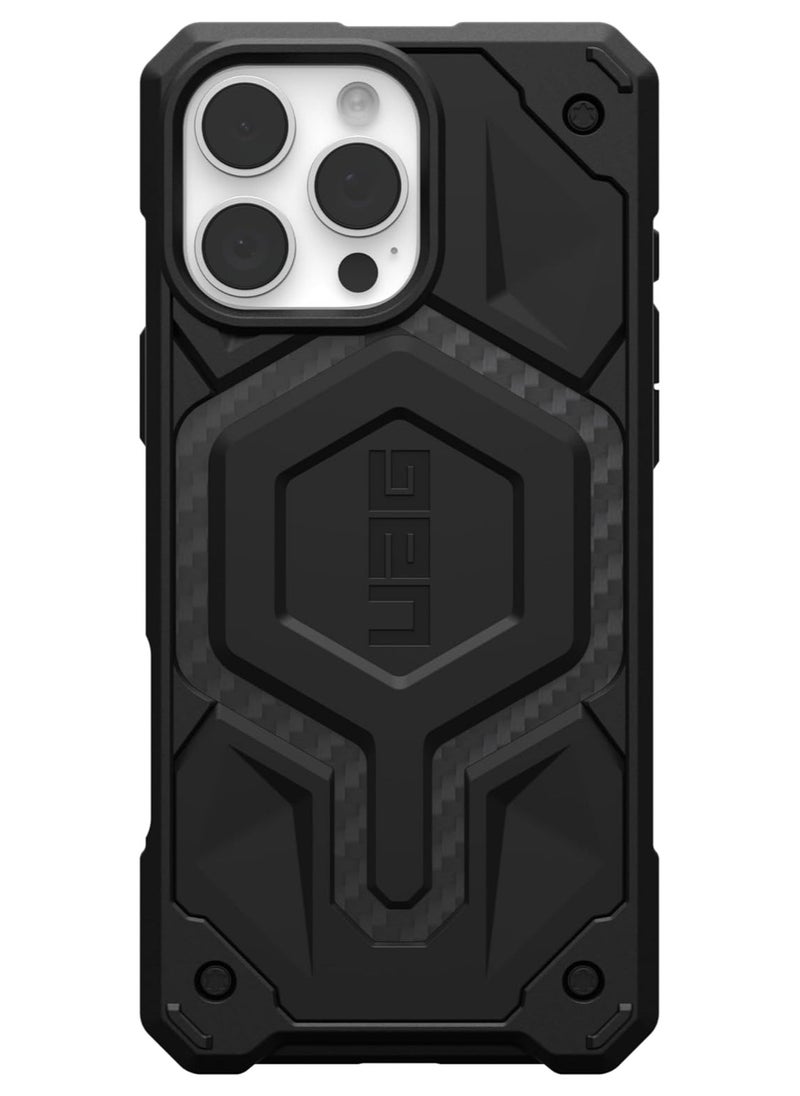 Urban Armor Gear - UAG Monarch Pro MagSafe for iPhone 16 Pro MAX Case Cover [25 Feet Drop tested] - Carbon Fiber - Image 1