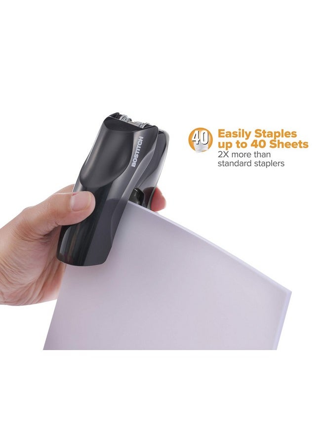 Bostitch Bostitch Office Heavy Duty Stapler, 40 Sheet Capacity, No Jam, Half Strip, Fits into the Palm of Your Hand, For Classroom, Office or Desk, Black, 3-Pack  - Image 2