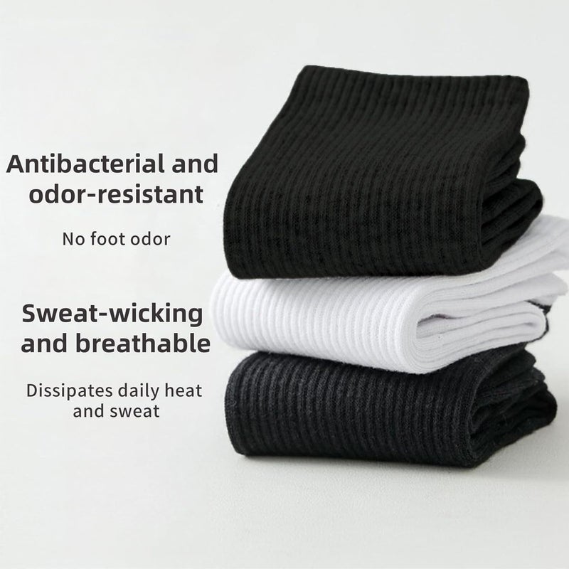 Lullaxx 100% Cotton Mid-Calf Socks 6-Pack,Breathable,Casual Comfortable Athletic,Odour Free Mens Socks For All Season - Image 5
