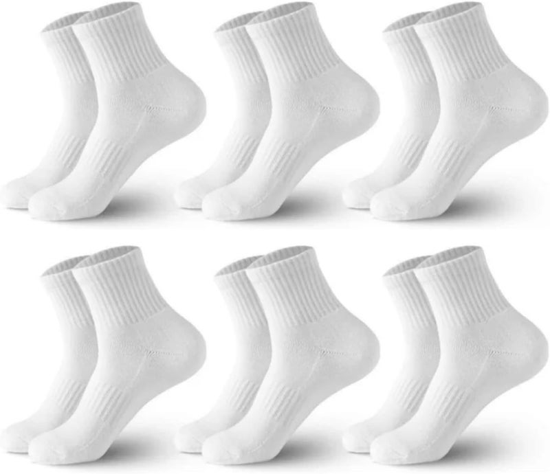 Lullaxx 100% Cotton Mid-Calf Socks 6-Pack,Breathable,Casual Comfortable Athletic,Odour Free Mens Socks For All Season - Image 1