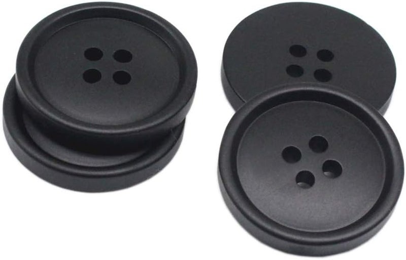 YaHoGa YaHoGa 40PCS 30mm Black Buttons Large Resin Buttons for DIY Sewing Tailor Crafts Coats Clothes 30MM - Image 1