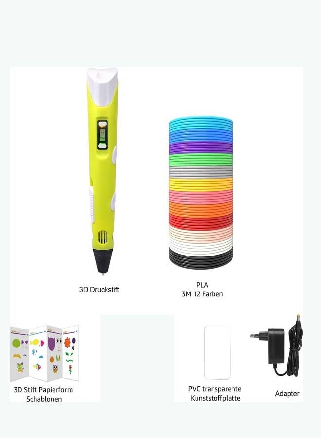 3D Printing Pen Printing Paper Painting Graffiti Template for 3D Pen Kids DIY Gift Present 3D Pen PLA 3D Printing Pen Doodle Arts Craft Drawing USB Pen Set LCD V2 Education RBT Starter Kit - Image 3