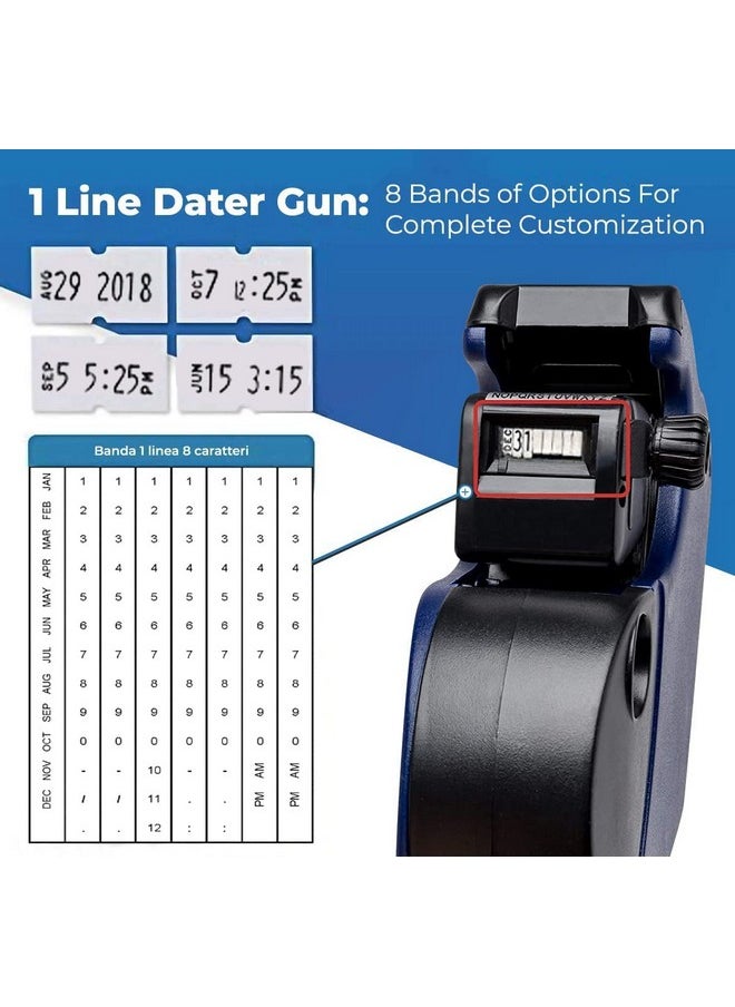 Perco - Lite 1 Line Dater Gun With Labels Kit Includes 5000 Blank White Labels 2 Ink Rollers 1 Ink Roll And Labels Preloaded - Image 1