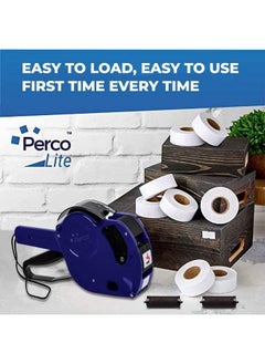 Perco Lite 1 Line Dater Gun With Labels Kit Includes 5000 Blank White Labels 2 Ink Rollers 1 Ink Roll And Labels Preloaded  - Image 4