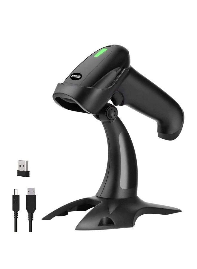 Usb Wireless Barcode Scanner With Standsymcode Barcode Scanner Wireless Versatile 2In1 (2.4Ghz Wireless+Usb 2.0 Wired) Rechargeable Cordless 1D Barcode Reader Usb Handheld Bar Code Scanner Wireless