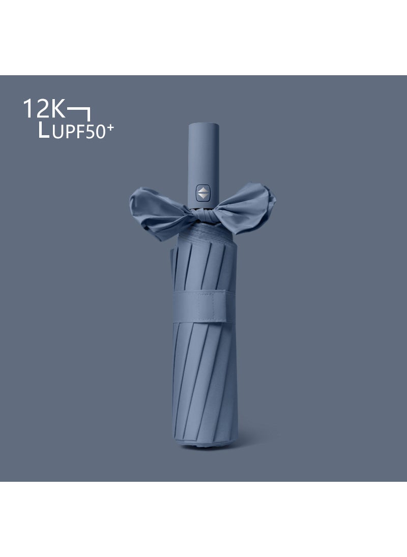 Folding 12-bone automatic umbrella men's large double women's dual-use sun protection UV protection sun umbrella - Image 2