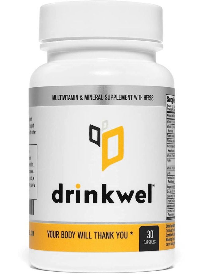 drinkwel Better Mornings - Premium Multivitamin Supplement - Liver Cleanse, Detox, Immune Support- Milk Thistle, Vitamin C, Zinc, Magnesium - 30 Count - Image 1