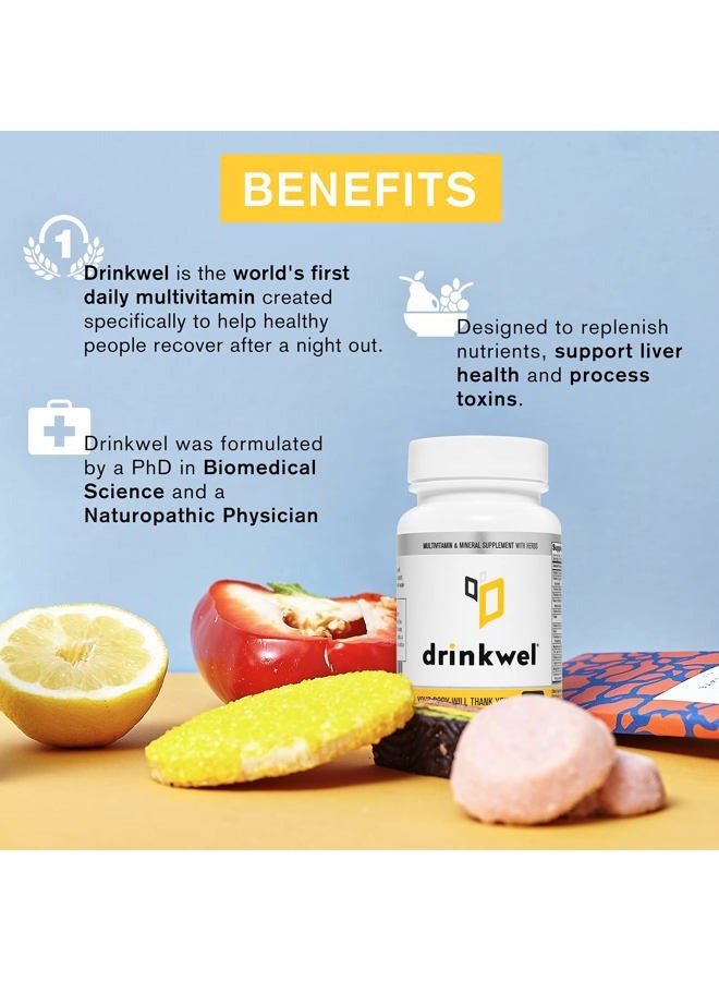 drinkwel Better Mornings - Premium Multivitamin Supplement - Liver Cleanse, Detox, Immune Support- Milk Thistle, Vitamin C, Zinc, Magnesium - 30 Count - Image 3