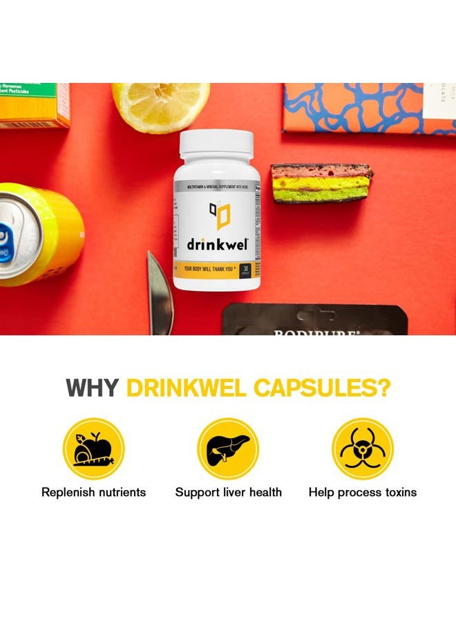 drinkwel Better Mornings - Premium Multivitamin Supplement - Liver Cleanse, Detox, Immune Support- Milk Thistle, Vitamin C, Zinc, Magnesium - 30 Count - Image 2