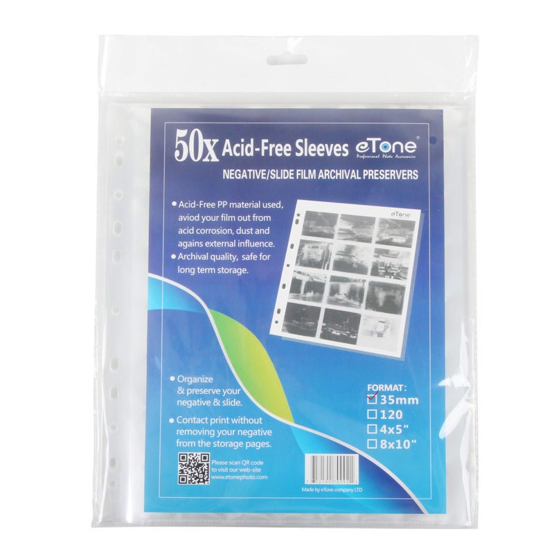 eTone 50 ورقة تخزين أرشيفية eTone 135 35mm لحفظ السلبية (50X135) - Image 2