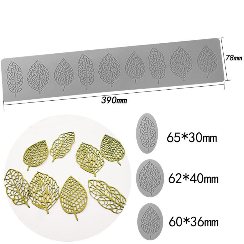 1 Silicone Baking Mold, 3 x 15.3 Inch, Fondant Molds, 3D Coral Leaf Lace Molds, Hollow Candy Mold, for Sugar, Crafts, Dessert, DIY - Image 2