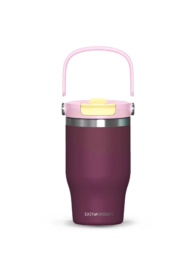Eazy Kids Eazy Kids Vacuum Insulated Tumbler w/handle, 500ml Purple