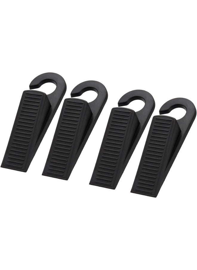 Biella 4Pcs Door Stopper Wedges Mouse Design Guard Baby Safety Protector Non-Slip Door Buffers For Kids Safety Guard Finger Protect For Home And Office, Interior Bathroom, Kitchen, Doors (Black)  - Image 1