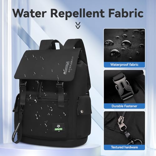 SUN EIGHT 35L Large Capacity Lightweight Casual Backpack for Men Women,Water Resistant Durable Daypack fit 17.3inch Laptop Compartment for Travel,Hiking,Work(Black) - Image 3