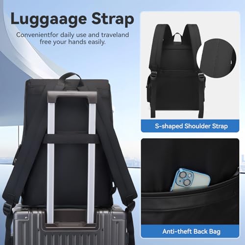 SUN EIGHT 35L Large Capacity Lightweight Casual Backpack for Men Women,Water Resistant Durable Daypack fit 17.3inch Laptop Compartment for Travel,Hiking,Work(Black) - Image 5