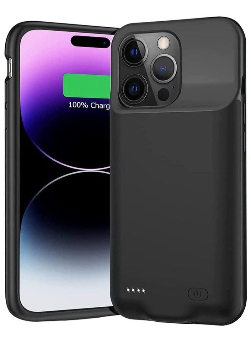 BGM Battery Case For iPhone 14 Pro, (3500 mAh) Portable Protectiver Case Rechargeable Extended Battery Pack(14 Pro 6.1 inch) - Black 