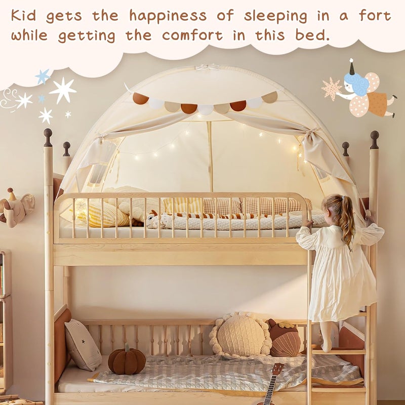 73Hours Full Size Bed Canopy Toddler Bed Tents for Kids Dream Tent on Bunk Bed Privacy Space Blackout Sleeping Playhouse Tents Indoor Portable Drafty House for Boys Girl Birthday - Image 3