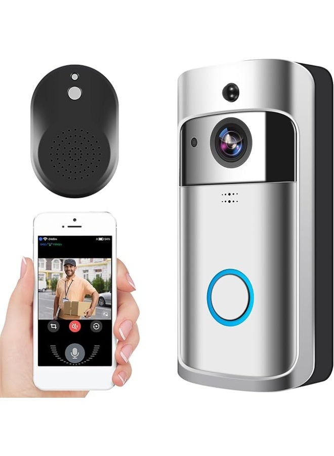 جرس باب ذكي لاسلكي Smart V5 – رؤية واسعة 140° وكاميرا أمان بالواي فاي مع رؤية ليلية وصوت ثنائي - Image 1