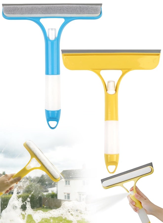 2 PCS Window Squeegee, 3 In 1 Window Cleaning Scraper, Built-In Spray Bottle, Window Cleaning Equipment For Shower Glass, Kitchen, Car - Image 1