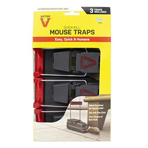 Victor M123 Quick-Kill Easy Set Mouse Trap - 3 Reusable Mouse Traps - Image 1